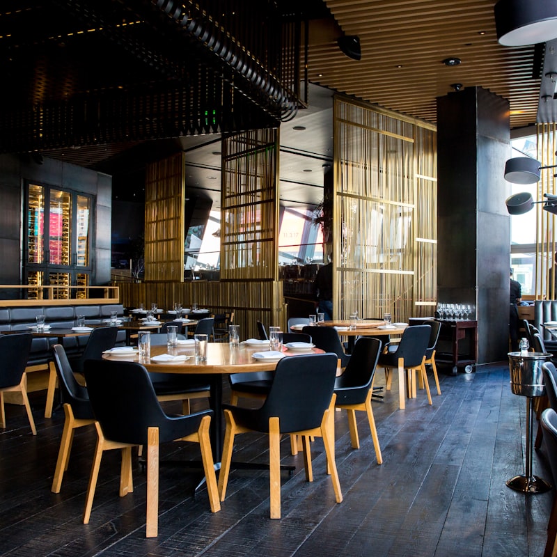 Restaurant dining area with staff at work